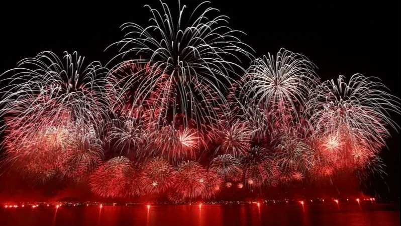 الألعاب النارية خلال ليلة رأس السنة في الدوحة