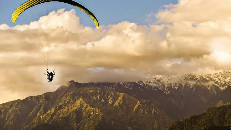 Paragliding in Chail: Birds Eye View of Green Land
