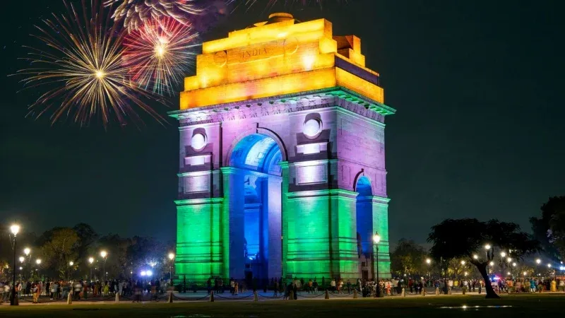 Celebrating at India Gate