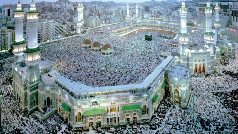 Offering first prayer at the Great Mosque of Mecca