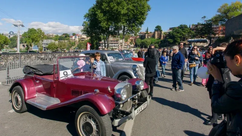 Retro Car Parade and Antique Market on Leselidze Street