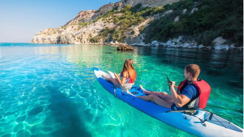 Kayak Over Clear Waters of the Islands