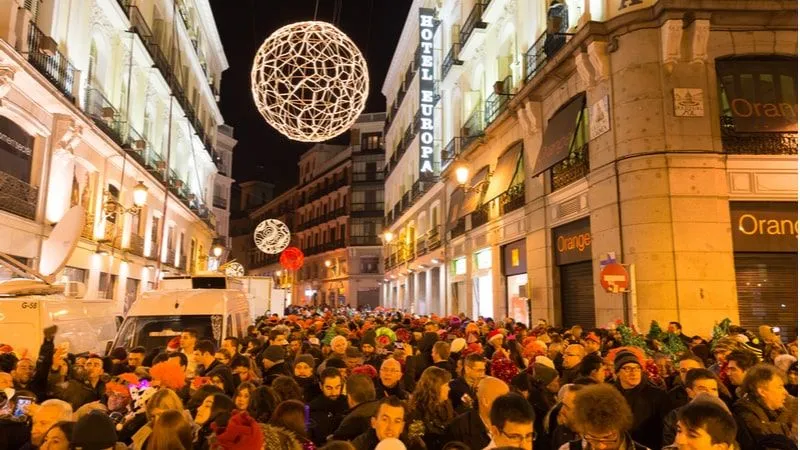 Puerta del Sol Countdown For New Year in Madrid