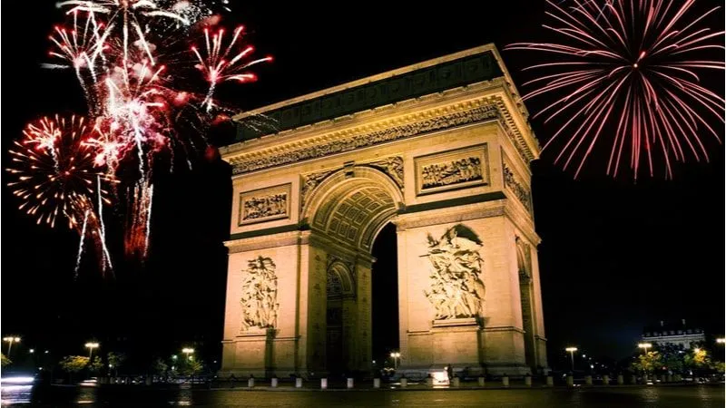 Fireworks Displays in Arc De Triomphe 